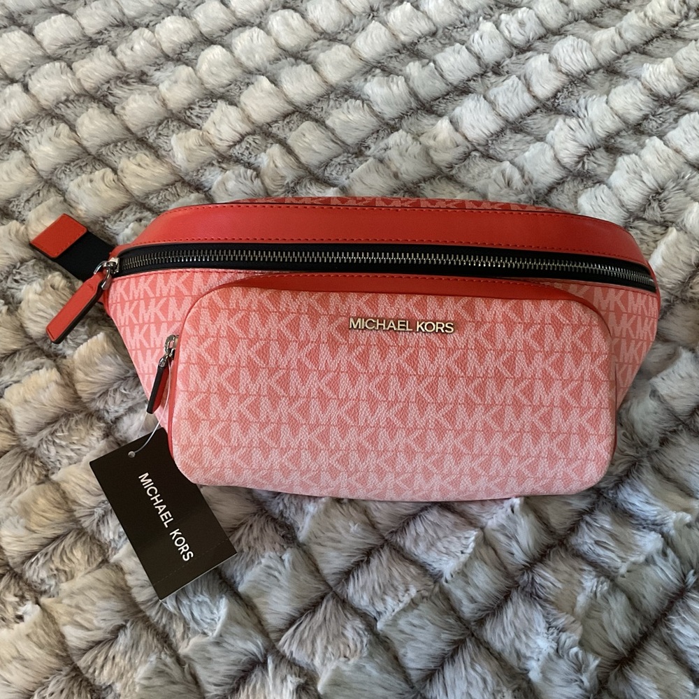 Michael Kors Red and Pink Belt Bag